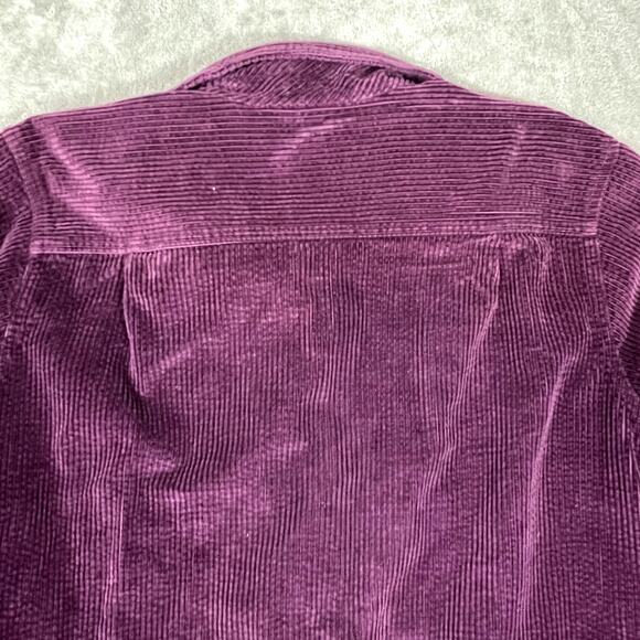 LL Bean Quilt Lined Cordoroy Jacket Sweater Women's M Purple Shacket Outdoor - Picture 6 of 10